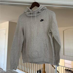 Nike light gray scuba/hoodie pullover sweater, size small.